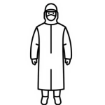 Icon of protective gown and gloves