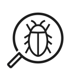 Pest Control Prevention and Monitoring Training | GFSI-Compliant Course Icon of magnifying glass with bug representing pest monitoring training.