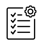 Saves Time icon – checklist with gear symbolizing efficiency and ready-to-use templates for QA teams