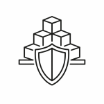 Shield stacked blocks Icon shield stacked blocks