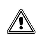 Minimal black and white line icon of a warning triangle symbolizing product recall and incident management